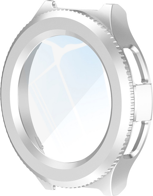 더조은셀러 갤럭시워치6 클래식 47mm 43mm 빌트인 올인원 케이스 강화유리, 실버