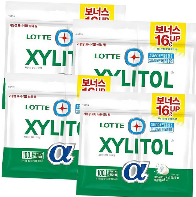 자일리톨알파 롯데 자일리톨 알파 오리지날 리필 x 102g 4개, 본상품