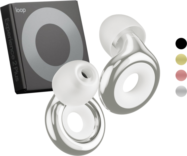 Loop 룹 이어플러그 익스피리언스 2 플러스 스포츠용 음악용 청력보호 귀마개 실버, 1개입, 1개