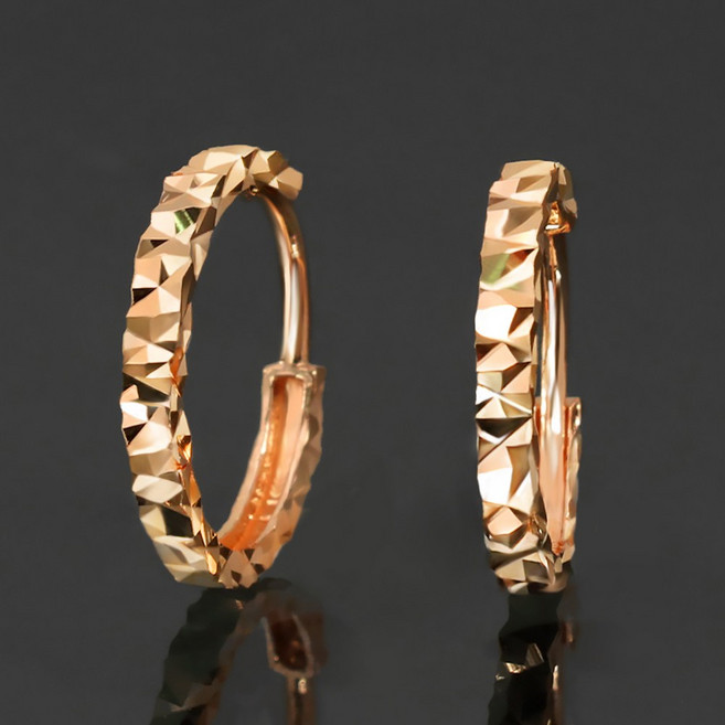 주리에떼 14K 18K 여성 골드 다이아 컷팅 샤샤 원터치 금 귀걸이