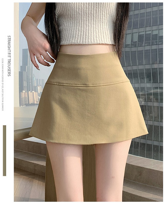 와이드 밀릭 여성 여름 슬림 A라인 미니 스커트