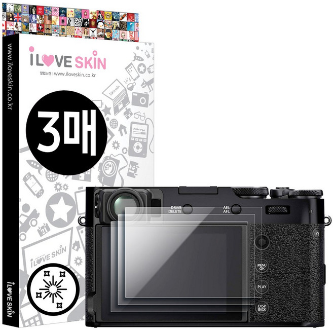 알럽스킨 후지 X-100V 카메라 고광택 강화 액정보호필름 3매, 단품, 1개