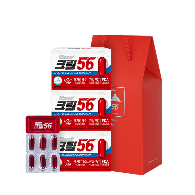 [본사직영] 펄세스 함익병 크릴56 1 000mg 3개월 선물세트, 90정, 1개