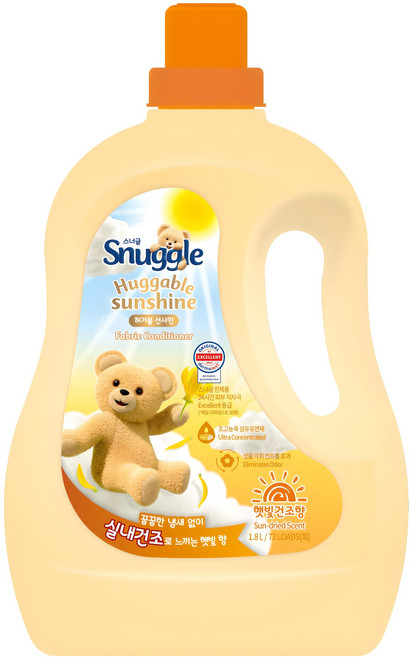 스너글 섬유유연제 햇빛건조향 허거블 선샤인 본품, 1.8L, 1개