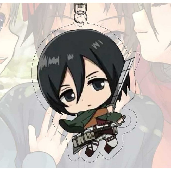 스마트픽 진격의거인 키링 아크릴 키체인 캐릭터 열쇠고리 9종 애니메이션 굿즈 선물, 시크한 미카사, 1개