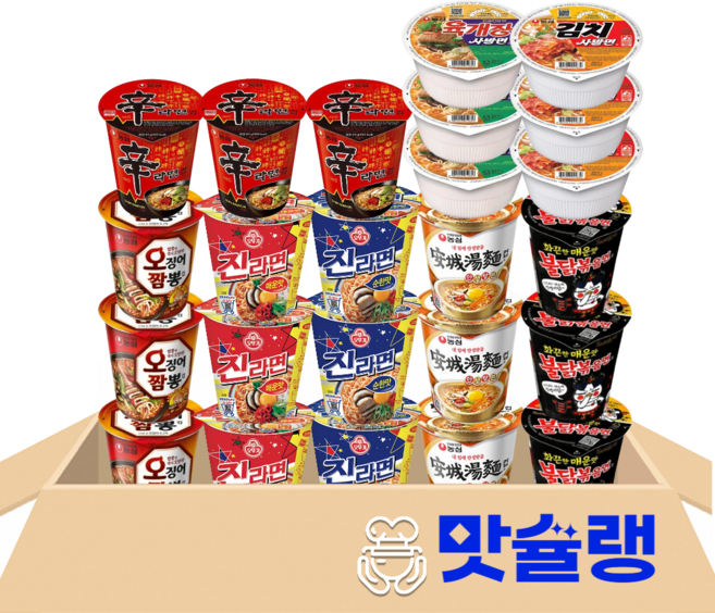 [맛슐랭] 김치사발면3+불닭볶음면3+신라면3+안성탕면3+오징어짬뽕3+육개장3+진라면(매)3+진라면(순)3