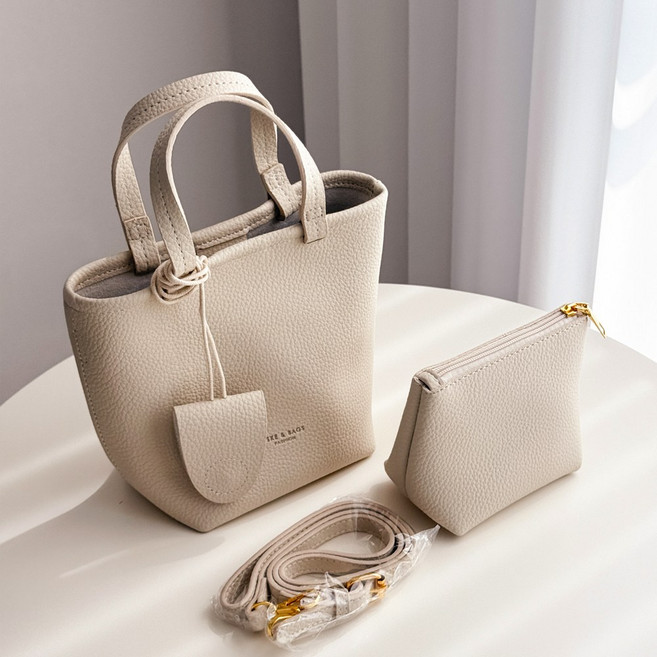 향기레시피 여성 데일리 미니 손가방 파우치 세트 토트백