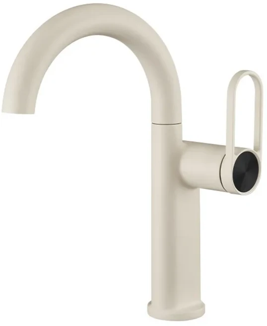 부드러운 민트 그린 하이 로우 곡선 욕실 수도꼭지 분지 탭 회전 조절 가능한 뜨겁고 차가운 믹서, 04 milky white