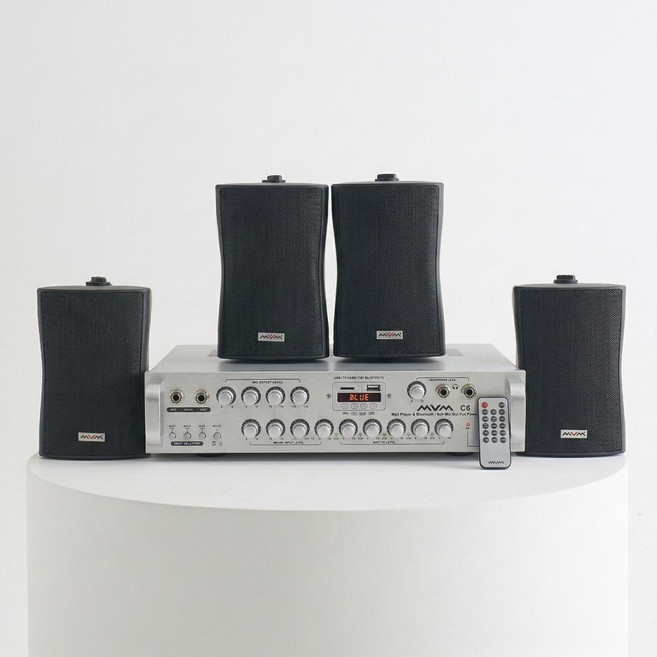 매장용 파워앰프 고출력 앰프 MVM C4 C6 4채널 6채널 스피커 4/5/6인치 벽걸이 업소용 카페 사무실 강의실, MVM C6 앰프(6채널)