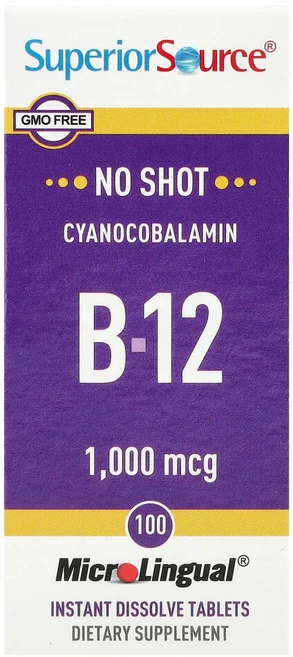 슈페리어 소스 시아노코발라민 B 12 1000mg MicroLingual 즉각 용해 정제 100개입, 1개, 100정 - 쿠팡