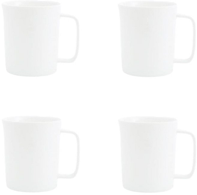 무지 베이직 카페 일자 아메리카노 머그컵, 400ml, 4개