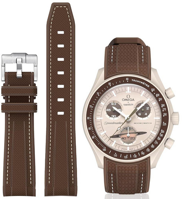 BONACE Moonswatch 워치용 밴드 오메가 X 스와치 20mm 시계와 호환되는 곡선형 실리콘 스트랩 문스와치 스피드마스터 교체용 갭 없는 스트랩 남성 여성 실리콘