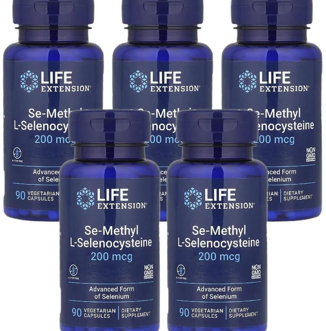 Life Extension 셀레늄-메틸 l-셀레노시스테인 200mcg 베지 캡슐 90정 5개 - 쿠팡