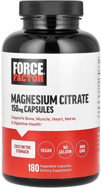 Force Factor 마그네슘시트레이트 150mg 본 머슬 베지캡슐 180정, Force Factor (포스 팩터) Factor, 마, 1개