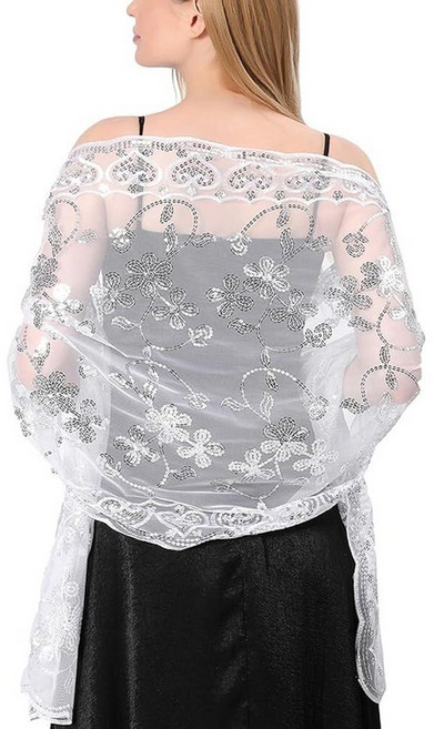 Gossifan Shawls and Wraps for Evening Dresses Sheer Women Elegant Glitter Shawls Soft Sparkly Wedd