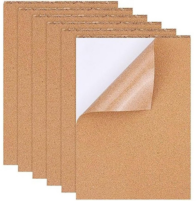 자체 접착 코르크 시트 코스터 벽 장식 할로윈용 단열 받침 두께 1mm A4 직사각형 8, 1개