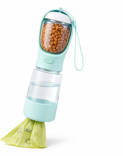 쿠비안 4in1 강아지 산책용 물통, 1개, 스카이