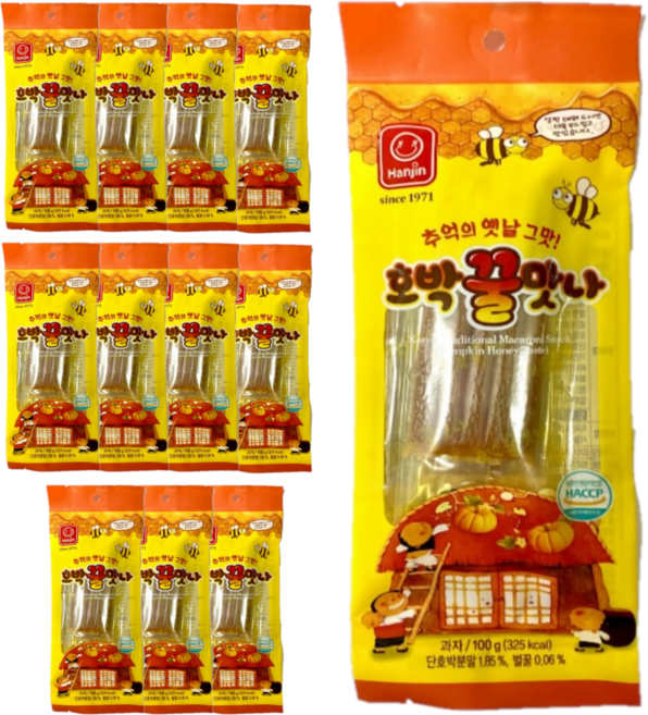 한진식품 호박꿀맛나 쫀드기, 100g, 12개