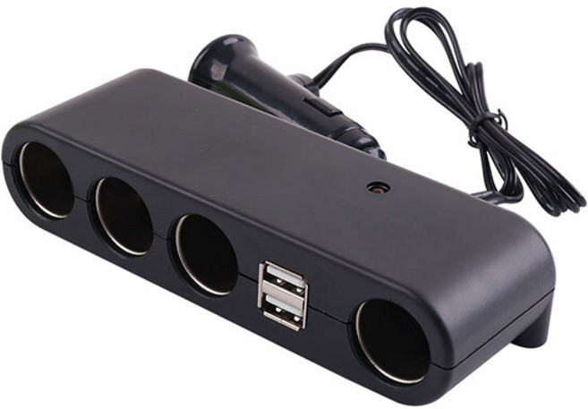 컴스 차량용 멀티 충전기 4구 시거잭 USB 2포트, BD919