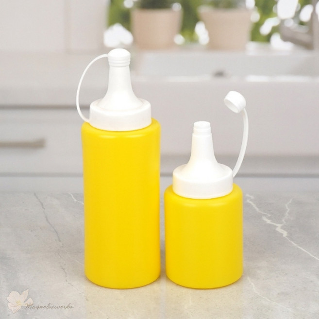 매그놀리아웍스 다용도 겨자병 소스병 노랑 코멕스 양념병 소스통 케찹병 케찹통, 대, 1개