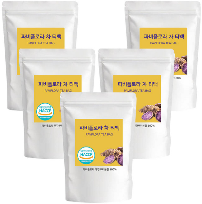 파비플로라 식약청인증 파비플로라추출물 100% 티백 태국산 흑생강 진저티 파비플로라 차 생강뿌리추출물, 5세트