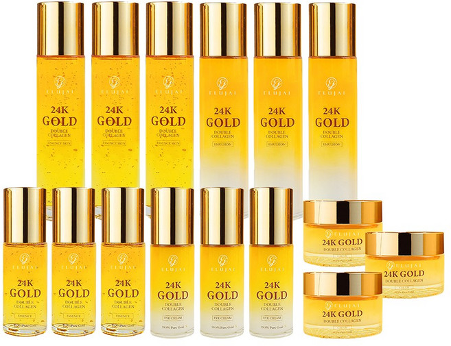 [시즌2] 엘루자이 24K 골드 더블 콜라겐 기초 5종 3세트 (총15종)