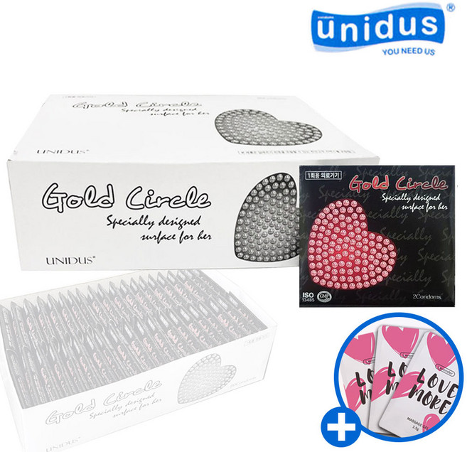 유니더스 골드써클 콘돔 지갑형 대용량 + 사은품 러브모아 젤 3P, 80개, 1세트