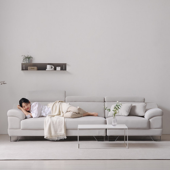 바로방가구 레나 4인용 타이보 아쿠아텍스 패브릭 소파, 라이트그레이