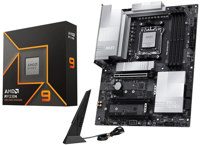 센터 AMD Ryzen 7 9800X3D C 프로세서와 MSI MAG X870E 토마호크 WiFi ATX 마더보드 DDR5 PCIe 5 0 M 2 Gen5 Wi Fi 5G LAN, 7 AMD Ryzen 9 9950X MSI X870E