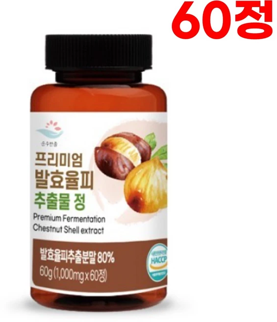 프리미엄 발효율피 추출물정 1000mg x 60정, 1개 - 쿠팡