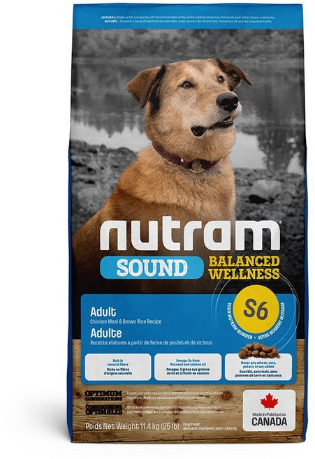 紐頓 Nutram S6 均衡健康系列 雞肉+南瓜 成犬 狗飼料, 1個, 11.4kg