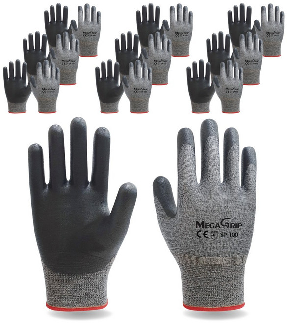 메가그립 쿨피트 코팅작업장갑 S SP-100, 그레이, 10개