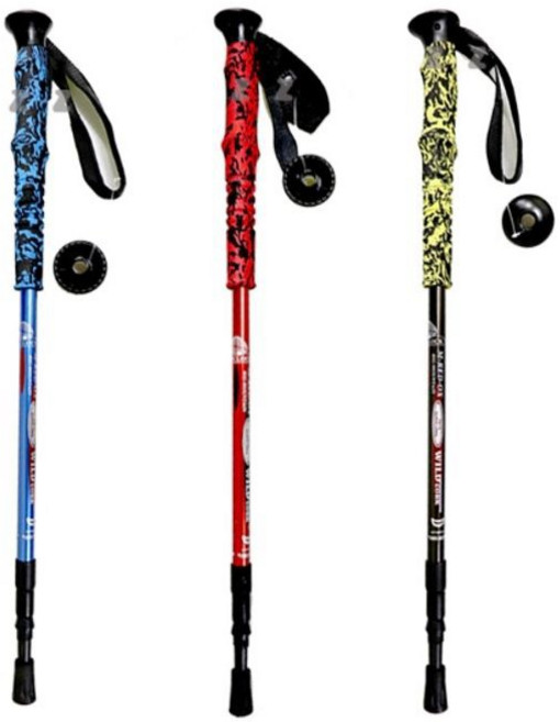 등산 스틱 등산 지팡이 손잡이 트레킹 지팡이 3단, 옐로우, 1개