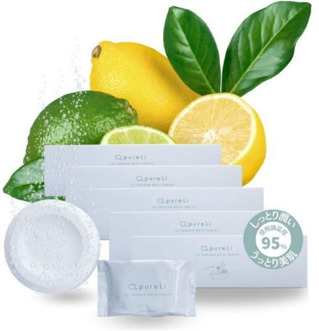 pureLi 퓨어리 입욕제 중탄산 태블릿 5박스 30개입 미향료 시트러스 진저향 무색 개별포장 보습 미용, 은은하게 향기로운 시트러스 진저, 5박스(30개입)