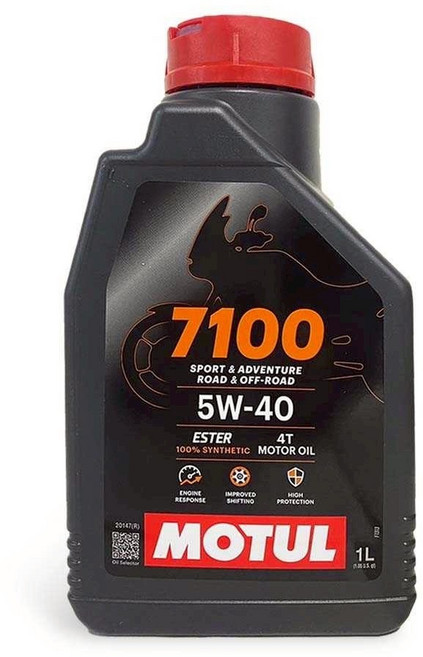 油工廠 MOTUL 7100 5W40 1L 酯類全合成機車油 運動探險公路越野適用 引擎保護提升換檔, 1個