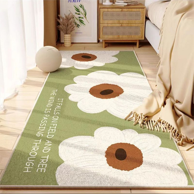 사계절 고급 카펫 가정용 인테리어 러그 심플 발매트 소녀풍 침대 옆 긴 매트 침실 거실 카페트 WMY
