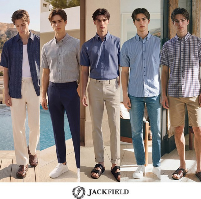 남성 일자핏 캐주얼 냉감 링클프리 반팔 셔츠 5종_JDMMT003