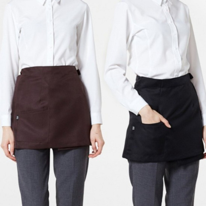 엉덩이덮는 2색 1개 127x38 짧은 허리 앞치마 매장 앞치마쇼핑몰, 블랙, 블랙