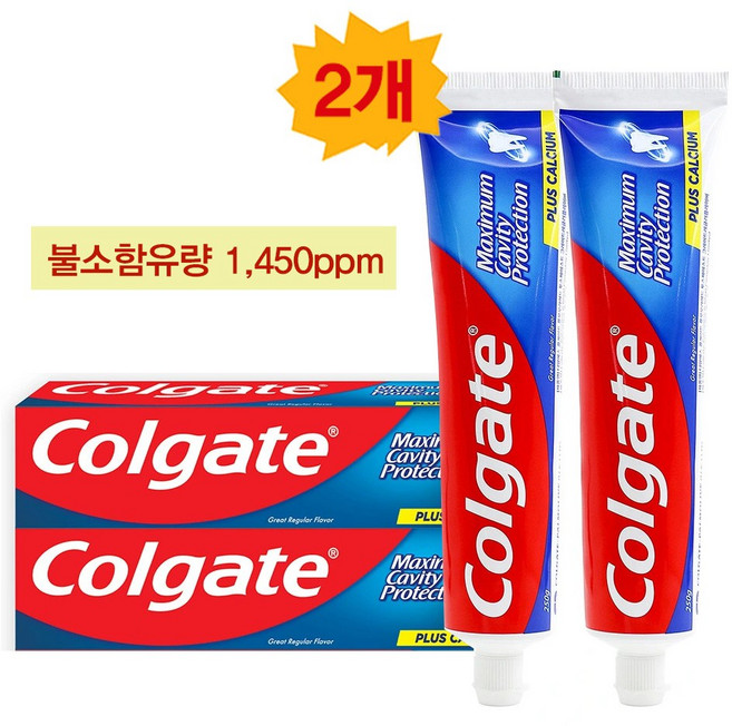 코스트코 콜게이트치약 불소함유량 1450ppm 충치치약 (호올스캔디증정), 250g, 2개
