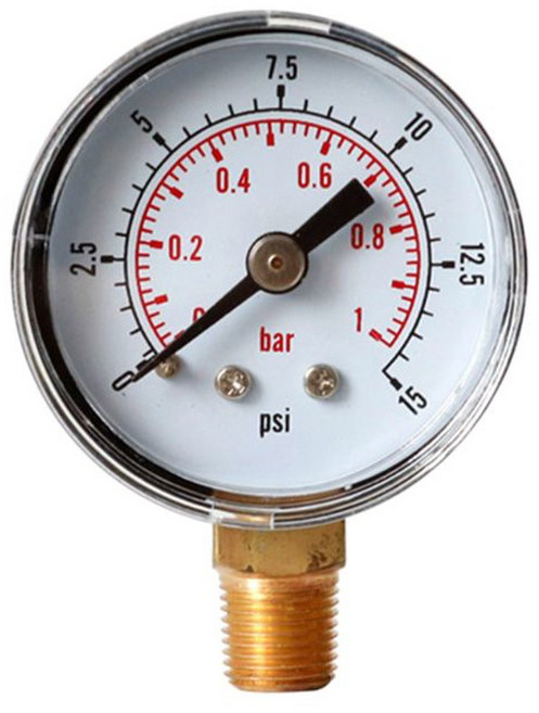 PSI 마운트 및 압력계 압력 유용한 유형 하단 게이지 /200/300 다이얼 15/30/60/100/160, 0-15psi, 1개