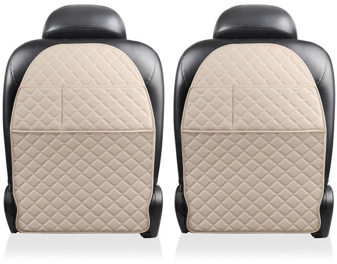 지엠지모터스 치량용 포켓형 킥매트 운전석 + 보조석 세트, 코튼베이지, 2개