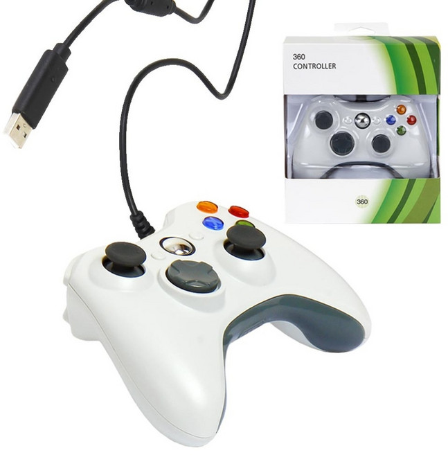 NICEESHOP X-BOX360 호환 벌크 PC용 게임패드 블랙, 화이트, 1개