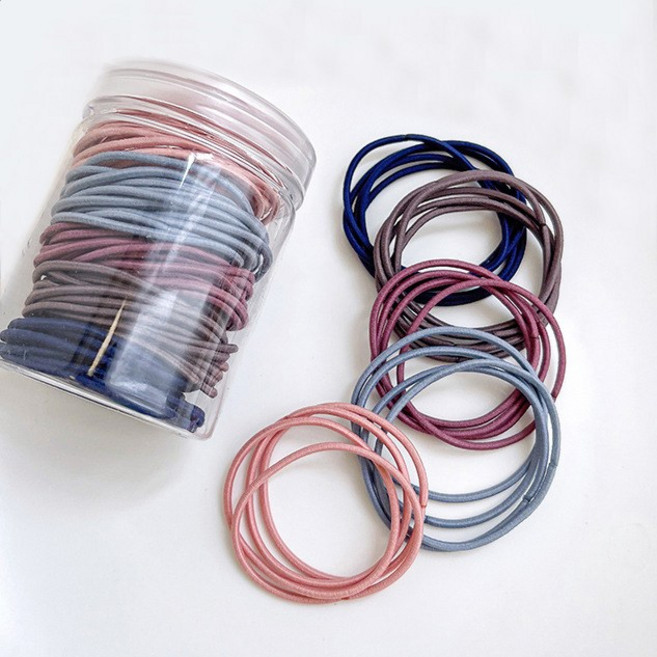 멜로우앤유 짱짱한 베이직 기본 머리 고무줄 대용량 머리끈 100P