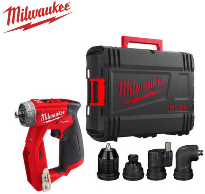 밀워키 M12 FDDXKIT-0X 멀티척 드릴 드라이버 베어툴 본체만 4IN1 10mm척 오프셋척 직각척 14인치 육각척, 1개