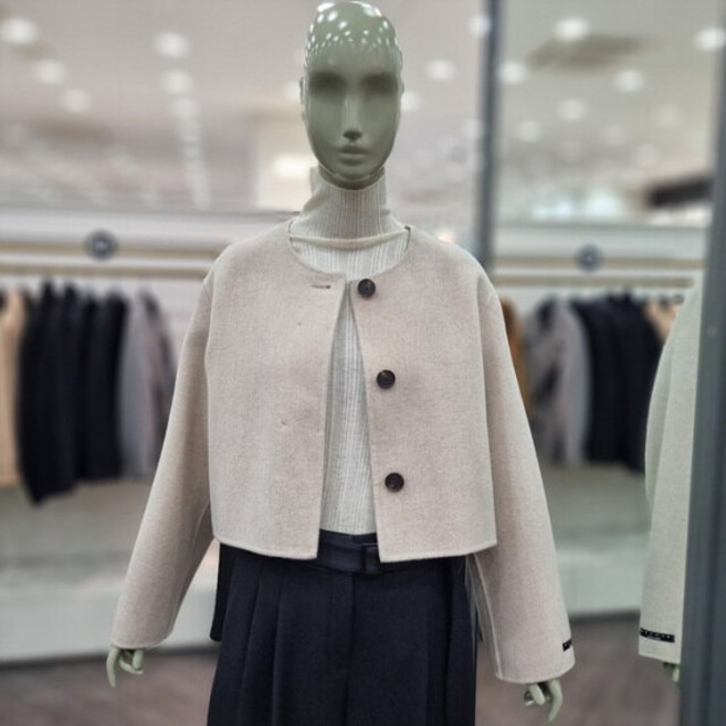 [시슬리]더블린 케이프형 숏 코트 (SACT31461 오트밀 블랙) 3077928