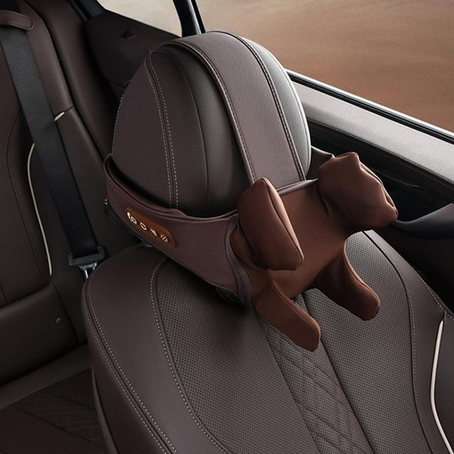 차량용 목마사지기 자동차 목어깨 안마기 간편설치 온열 마사지쿠션 히든원, 블랙