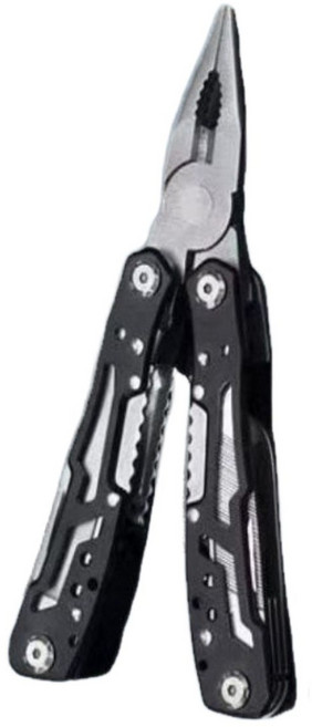 파워라이프 다기능 스테인리스 스틸 플라이어 야외 칼 조합 멀티툴, 1개, 블랙