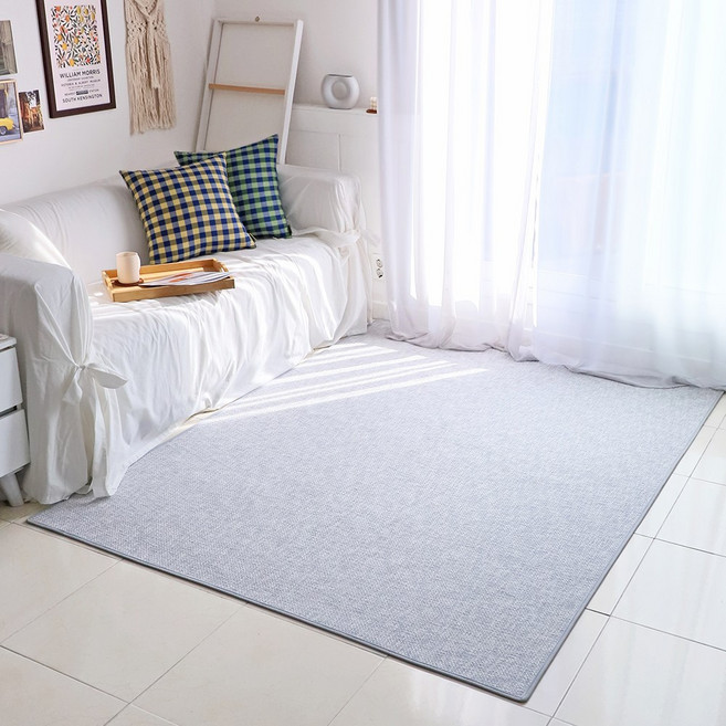 까사베르데 리썸 슬러브 선염면 워셔블 사계절 면러그 사각 카페트 거실/매트 (2color/2size)