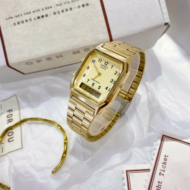 카시오 터콰이즈 블루 사각 메탈시계 아나디지 패션 손목시계 AQ-230A 14종