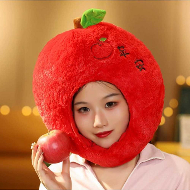 바나나 모자 소품 파티 생일 코스튬 할로윈 코스프레 코스튬 파티용, 37. M(56-58cm) 사과 후드